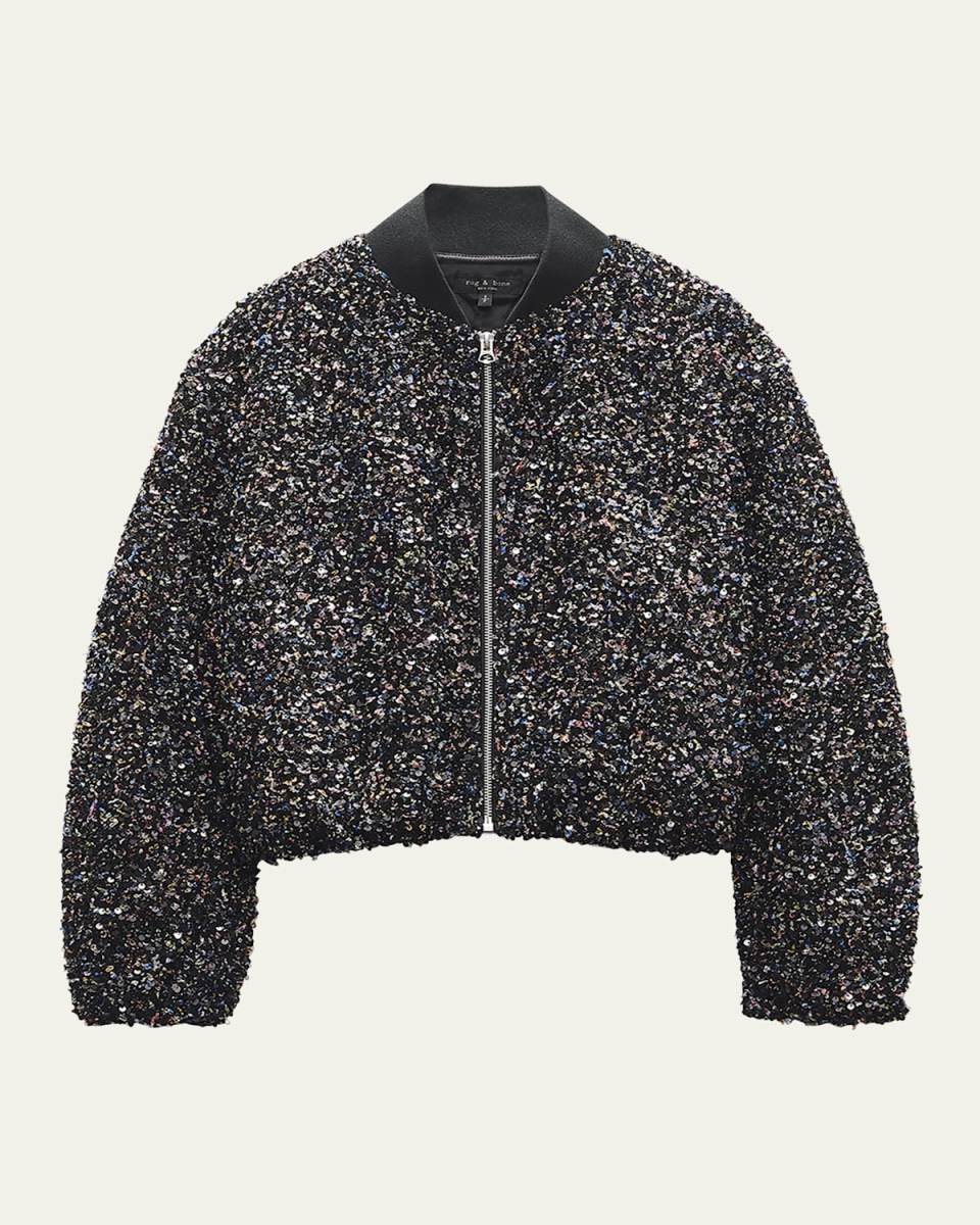 Samira Sequined Bomber Jacket